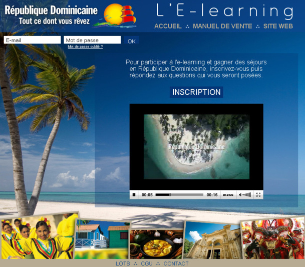 L'e-learning de la République Dominicaine est en ligne jusqu'au 14 mars 2013 - Capture d'écran