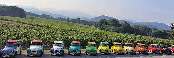 Copyright Escapa’deuche / Nos 2cv au départ du Château Sainte-Roseline Copyright Escapa’deuche / Nos 2cv au départ du Château Sainte-Roseline