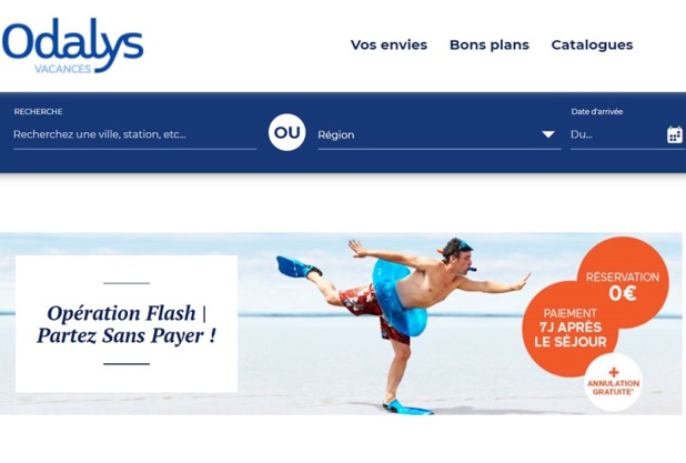 Odalys permet de payer 7 jours après le départ, pour soutenir les vacacnes d'été - Capture écran site Odalys