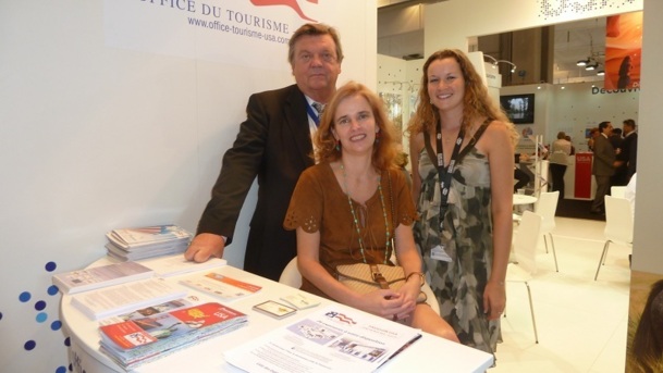 Michel-Yves Labbé président de l'Office du Tourisme USA, Valérie Ferrière responsable du secteur tourisme à l'Ambassade des Etats-Unis à Paris et Delphine Aubert chargée de promotion - Photo M.S Michel-Yves Labbé président de l'Office du Tourisme USA, Valérie Ferrière responsable du secteur tourisme à l'Ambassade des Etats-Unis à Paris et Delphine Aubert chargée de promotion - Photo M.S
