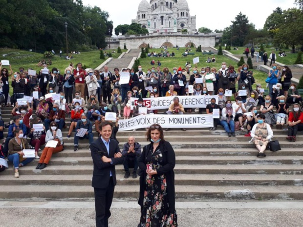 Le rassemblement à Paris vendredi 18 juin 2020 a réuni 150 guides environ - DR Le rassemblement à Paris vendredi 18 juin 2020 a réuni 150 guides environ - DR