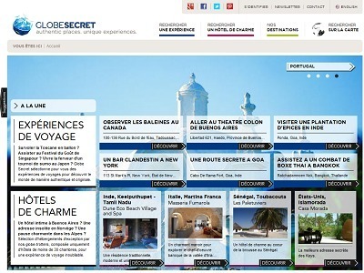 GlobeSecret.com est le dernier né des sites de e-tourisme - Capture d'écran
