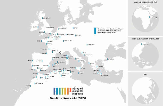 Au total, 71 destinations sont confirmées, opérées par 20 compagnies aériennes - DR : AMP Au total, 71 destinations sont confirmées, opérées par 20 compagnies aériennes - DR : AMP