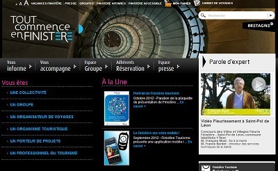 Finistère Tourisme a annoncé la parution de son guide "Finistère Spécial Groupes" lundi 8 octobre 2012 - Capture d'écran Finistère Tourisme a annoncé la parution de son guide "Finistère Spécial Groupes" lundi 8 octobre 2012 - Capture d'écran