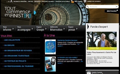 Finistère Tourisme a annoncé la parution de son guide "Finistère Spécial Groupes" lundi 8 octobre 2012 - Capture d'écran