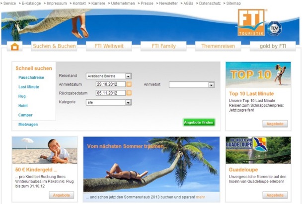 Le groupe allemand FTI deviendra propriétaire à 100 % de Voyages Lesage / Starter le 1er novembre 2012 - Capture d'écran