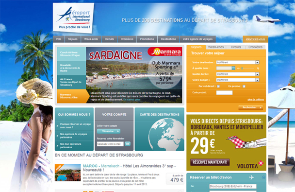 Ce nouveau site constitue à la fois un support de promotion et de distribution des voyages loisirs et des billets d’avion au départ de Strasbourg - DR