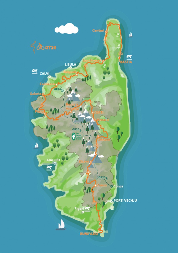 Le nouvel itinéraire cyclo-touristique traverse la Corse du nord au sud Le nouvel itinéraire cyclo-touristique traverse la Corse du nord au sud