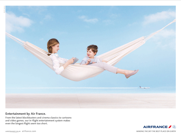 Un des visuels de la nouvelle campagne de publicité d'Air France / BETC Euro RSCG Un des visuels de la nouvelle campagne de publicité d'Air France / BETC Euro RSCG