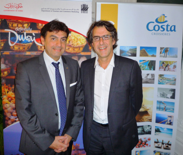 Georges Azouze, le Pdg de Costa Croisières France et Pascal Maigniez Directeur de l'OT de Dubai / photo DR