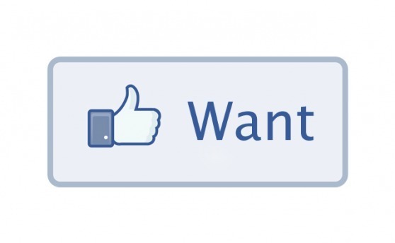 Le nouveau bouton WANT de Facebook permet de signaler qu'on serait prêt à l'acheter. / Photo DR