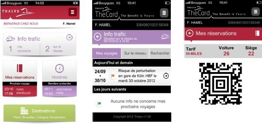 La nouvelle application mobile de Thalys est disponible gratuitement sur Androïd et iPhone - DR La nouvelle application mobile de Thalys est disponible gratuitement sur Androïd et iPhone - DR