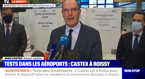 Jean Castex était présent à l'aéroport de Paris-Roissy - DR capture écran Jean Castex était présent à l'aéroport de Paris-Roissy - DR capture écran