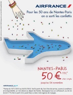 Air France fête les 50 ans d'exploitation de la ligne Nantes-Paris pendant l'Hiver 2012-2013 - DR Air France fête les 50 ans d'exploitation de la ligne Nantes-Paris pendant l'Hiver 2012-2013 - DR
