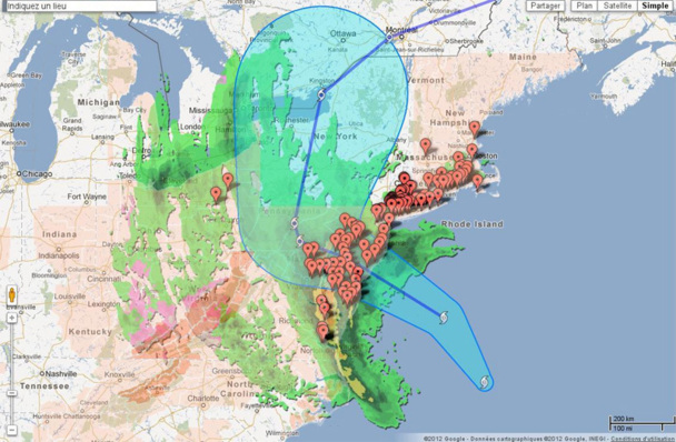 L'ouragan semble, a priori, remplir toutes ces conditions. Mais, selon certains juges, en pleine période cyclonique, un ouragan n'est pas imprévisible - Capture écran Google