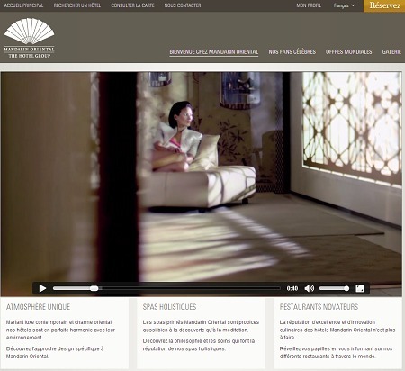 Le nouveau site de Mandarin Oriental est disponible en 7 langues différentes - Capture d'écran Le nouveau site de Mandarin Oriental est disponible en 7 langues différentes - Capture d'écran