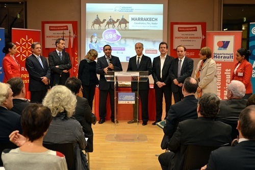 Mercredi 14 novembre 2012, les dirigeants d'Air Arabia Maroc ont inauguré leur liaison Marrakech-Montpellier - Photo DR