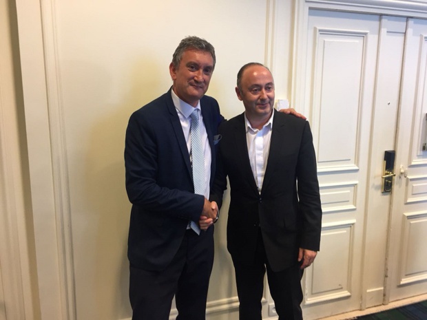 Valéry Muggeo et Laurent Abitbol respectivement président de la Coopérative et Président du directoire - DR
