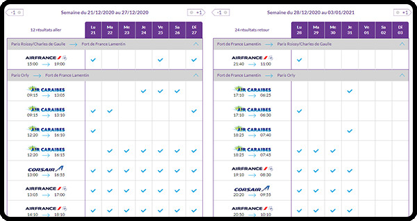 Resaneo lance un calendrier des vols directs