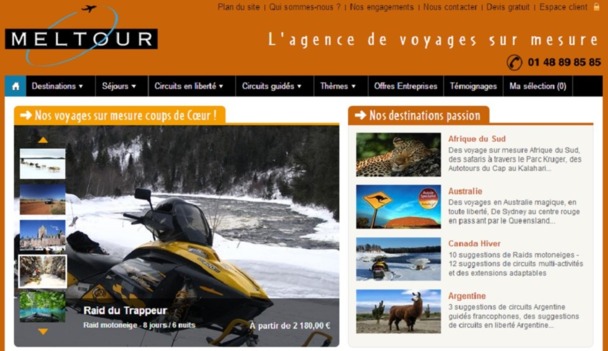 Sur son site Internet, Meltour recense des idées de séjours vers une trentaine de destinations mais peut créer des voyages sur demande n'importe où dans le monde - Capture d'écran Sur son site Internet, Meltour recense des idées de séjours vers une trentaine de destinations mais peut créer des voyages sur demande n'importe où dans le monde - Capture d'écran