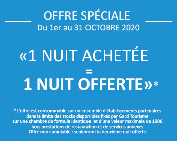 Gard Tourisme lance 1 nuit achetée, 1 nuit est offerte ! 