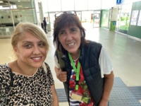 Saliha Hadj-Djilani, podcasteuse de la série "Voyagez demain" et Rosa Doran, guide conférencière à Figueras Saliha Hadj-Djilani, podcasteuse de la série "Voyagez demain" et Rosa Doran, guide conférencière à Figueras