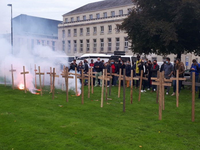 Le 12 octobre dernier, le GATF menait sa première opération coup de poing, à Caen, avec d'autres professionnels du tourisme, de l’événementiel, les traiteurs et les loueurs de matériels d’événements - DR : L.B.