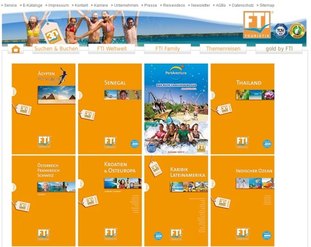 FTI publie 3 catalogues en France pour sa production été 2013 - Capture d'écran
