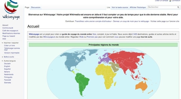 Wikivoyage, le nouveau guide de voyage est officiellement lancé mardi 15 janvier. Il était testé en version betâ depuis novembre dernier. DR Wikivoyage, le nouveau guide de voyage est officiellement lancé mardi 15 janvier. Il était testé en version betâ depuis novembre dernier. DR