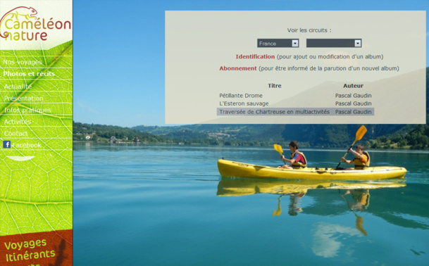 L'équipe de Caméléon Nature met la dernière main au site Internet qui présentera les offres - Capture écran