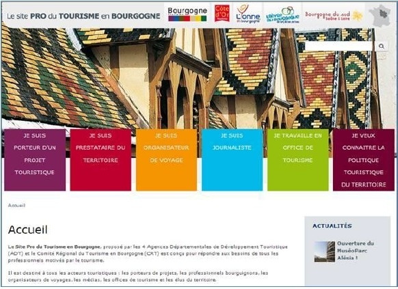 Le site mutualisé à destination des professionnels du tourisme se présente comme une véritable boite à outils - Capture d'écran