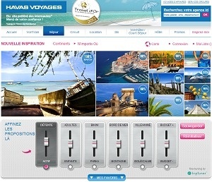Sur le site d'Havas Voyages, Trip Tuner permet de proposer des séjours adaptés au mieux aux envies des voyageurs - Capture d'écran