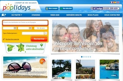 En 2013, Poplidays.com va communiquer sur le web et à la télévision - Capture d'écran