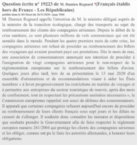 La question de Damien Regnard à l'intention du Ministre des Transports - Crédit photo : Journal Officiel