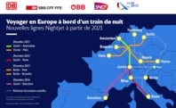 Decouvrez la carte des trains de nuit européens baptisés Nightjet - dr