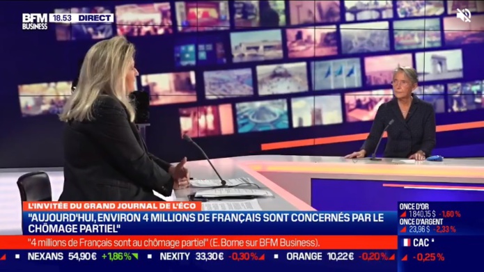 Elisabeth Borne sur le plateau de BFMTV - DR Elisabeth Borne sur le plateau de BFMTV - DR
