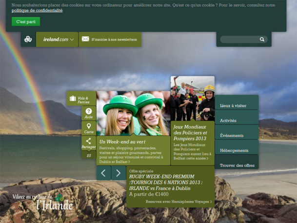 Le nouveau site web de l'office de tourisme d'Irlande - DR Le nouveau site web de l'office de tourisme d'Irlande - DR