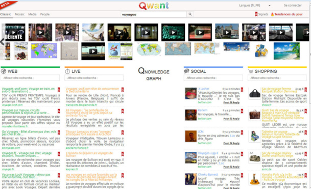 Qwant permet notamment à l'internaute d'entrer directement en contact avec les auteurs de messages sur Facebook, Twitter ou encore Google+… - DR
