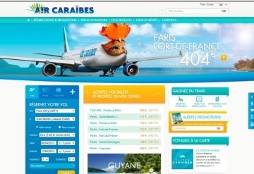 Le nouveau site Internet d'Air Caraïbes développe une nouvelle charte graphique - Capture d'écran