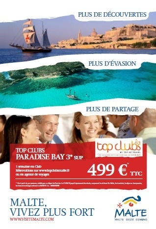 Le visuel vantant les atouts touristiques de Malte seront affichés à Paris, Lyon, Marseille et Toulouse du 14 au 26 mars 2013 - DR Le visuel vantant les atouts touristiques de Malte seront affichés à Paris, Lyon, Marseille et Toulouse du 14 au 26 mars 2013 - DR