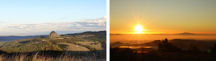 Le mont Gerbier de Jonc et les sources de la Loire / Levé de soleil sur les monts d’Ardèche © Olivier MATHIS