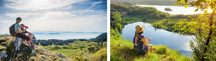 Echappée Jurassienne dans le Haut-Jura ©Benjamin Becker-Jura Tourisme / 4 lacs Jura ©Stéphane Godin-Jura Tourisme