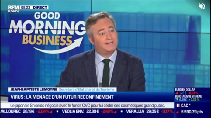 Jean-Baptiste Lemoyne sur le plateau de BFMTV - DR Jean-Baptiste Lemoyne sur le plateau de BFMTV - DR