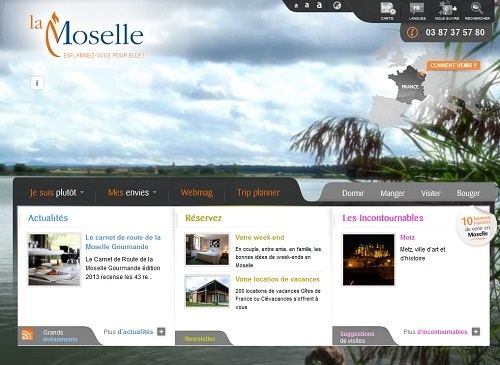 Le nouveau site Internet de Moselle Tourisme fait la part belle aux visuels - Capture d'écran