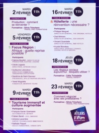Ateliers IFTM : demandez le programme de février Ateliers IFTM : demandez le programme de février