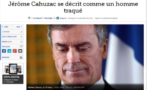 Sur l'affaire Cahuzac, chaque jour qui passe apportant une nouvelle rumeur chassant celle de la veille ! - Capture d’écran LeFigaro.fr