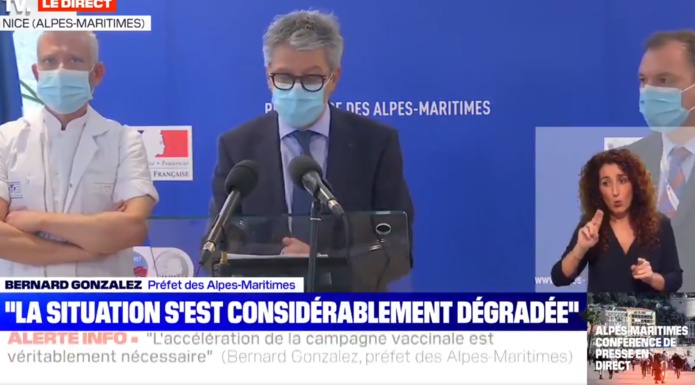 Le préfet des Alpes-Maritimes lors de sa conférence de presse - DR
