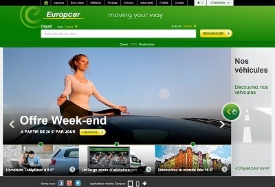 Le design du site Internet d'Europcar a été repensé - Capture d'écran