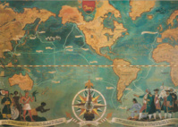 crédit photo: Jacques Liozu (1910-1974), Carte du voyage de Lapérouse, 1941, musée Lapérouse, Albi © Ville d'Albi crédit photo: Jacques Liozu (1910-1974), Carte du voyage de Lapérouse, 1941, musée Lapérouse, Albi © Ville d'Albi