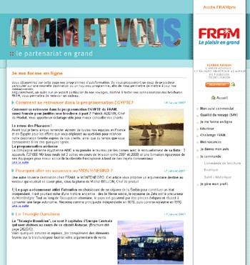 FRAM lance son site CRM pour les agences FRAM lance son site CRM pour les agences